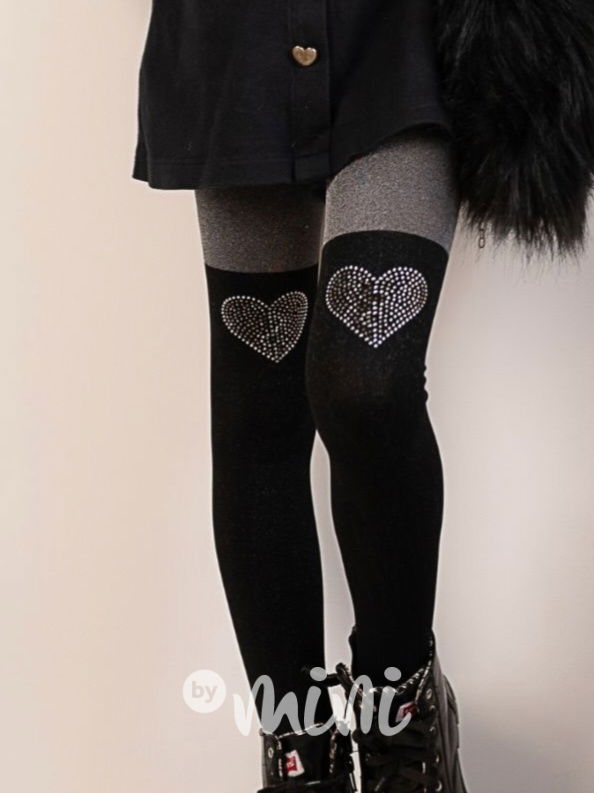 PREMIUM silonky s kamínky HEART