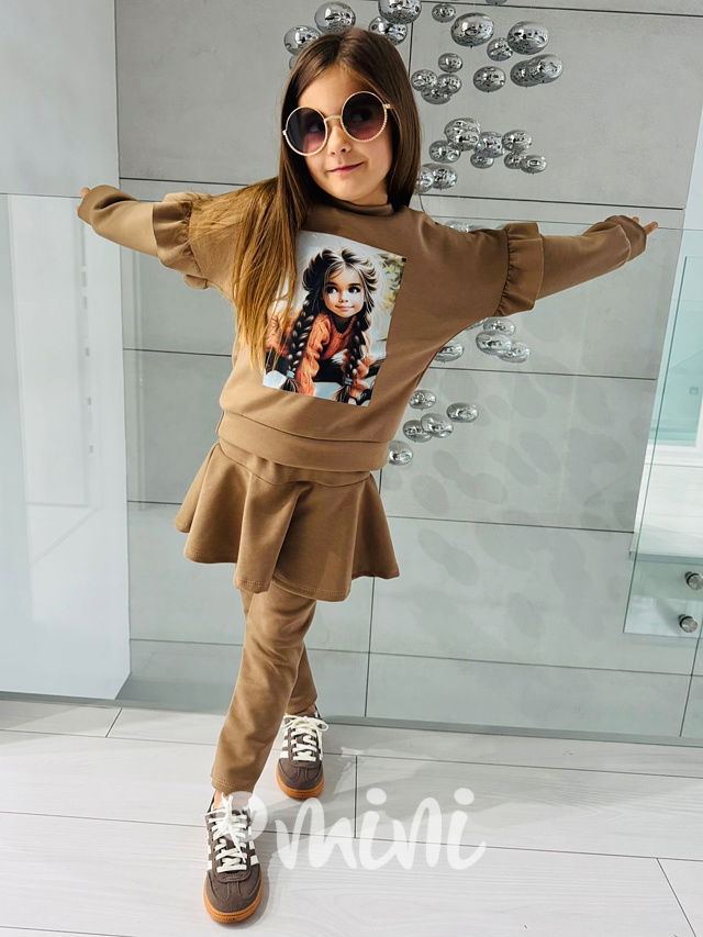 Sweetie mikina + legíny se sukýnkou beige