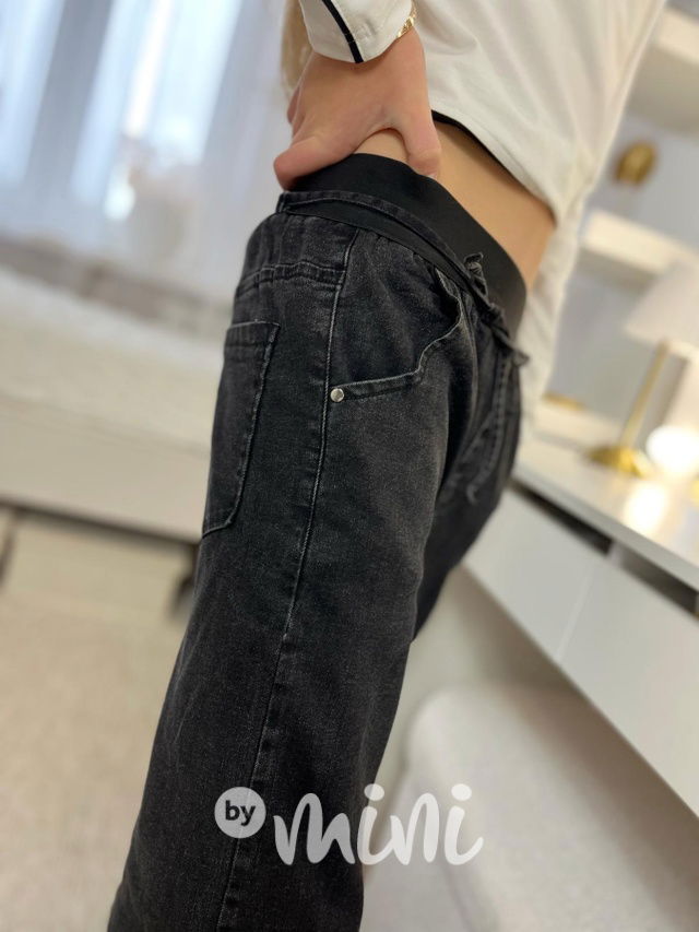 Zateplené volné dark džíny Unique