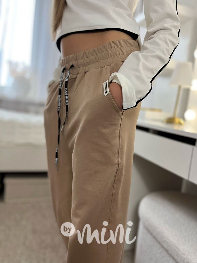 FASHION lounge volné tepláky beige