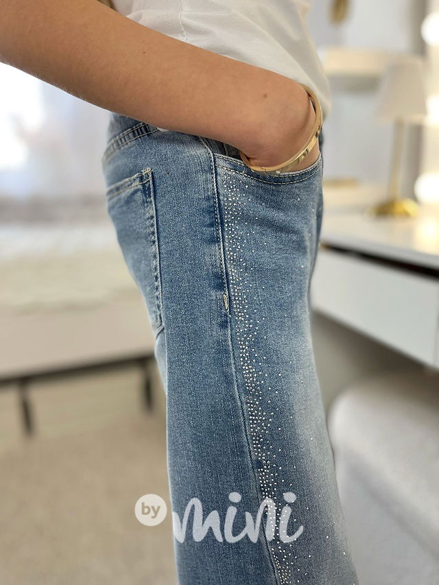 Volné lounge džíny s kamínky