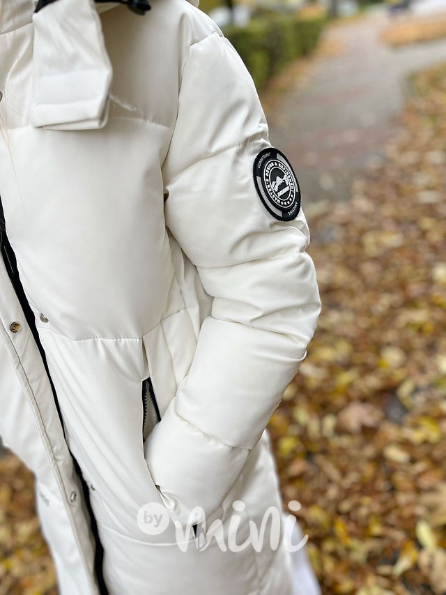 Maxi dlouhý zimní kabát SPORTY off white