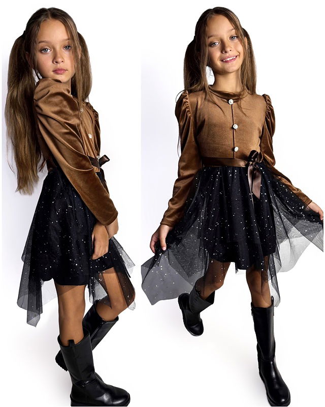 Sváteční soft velur šaty