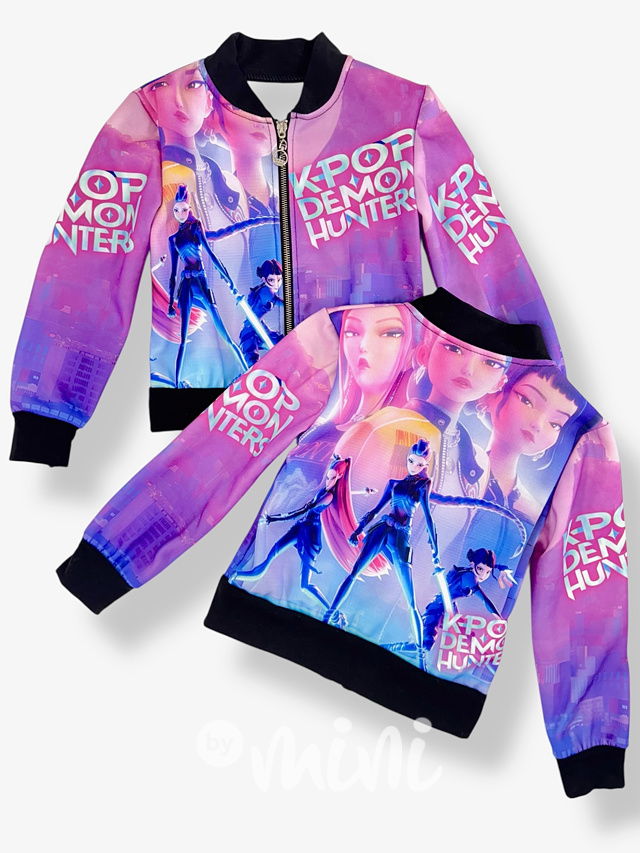 Demon Hunters zateplená bomber mikina purple