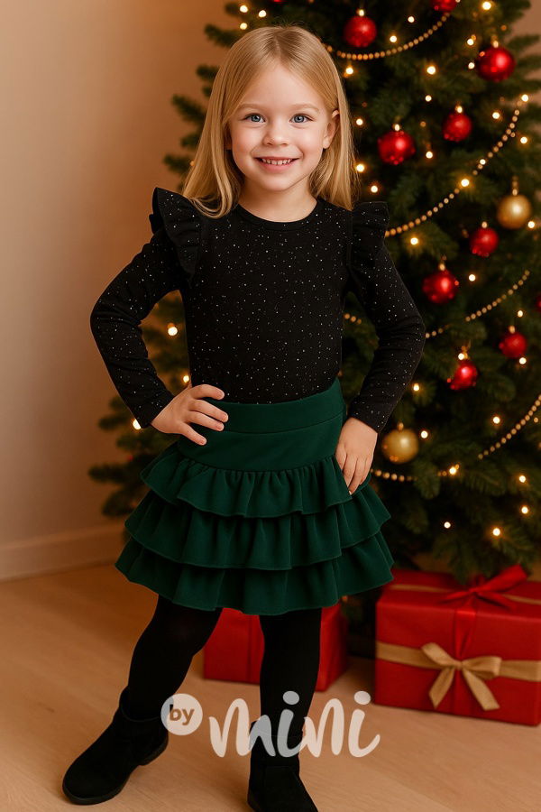 Vrstvená sukně smaragdová