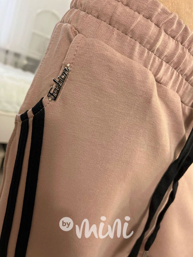 Fashion lounge volné tepláky pudrové