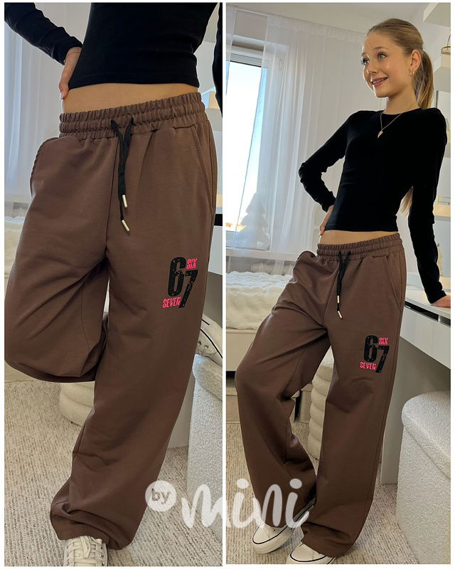 Lounge Six Seven volné tepláky hnědé