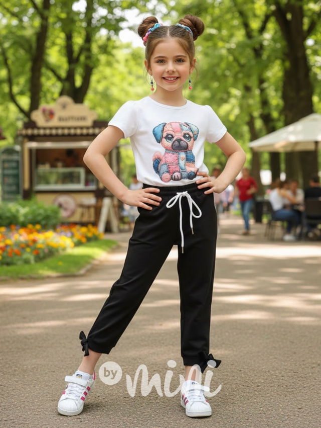 Mašličkové kalhoty černé