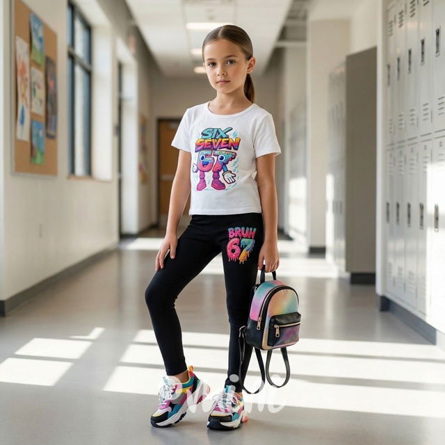 Six Seven žebrované legíny černé