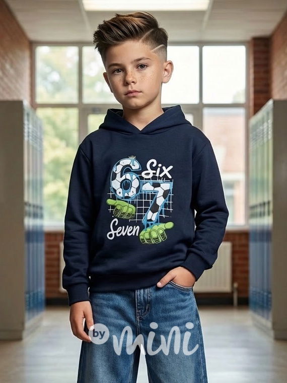 Six Seven mikina football černá