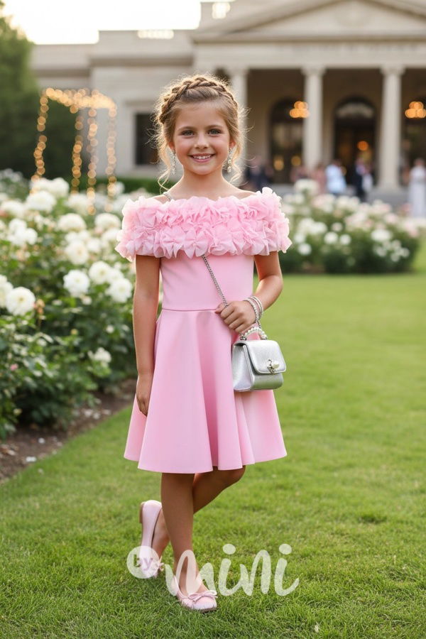 Maxi točivé šaty frill růžové