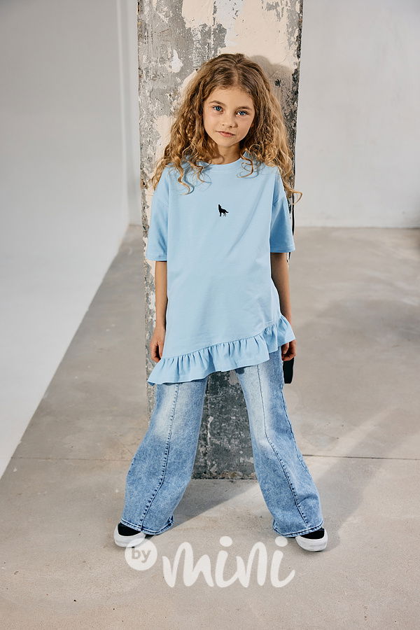 Mash Mnie soft denim volné kalhoty blue