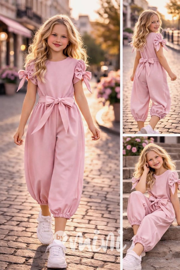 Mašličkový overal růžový