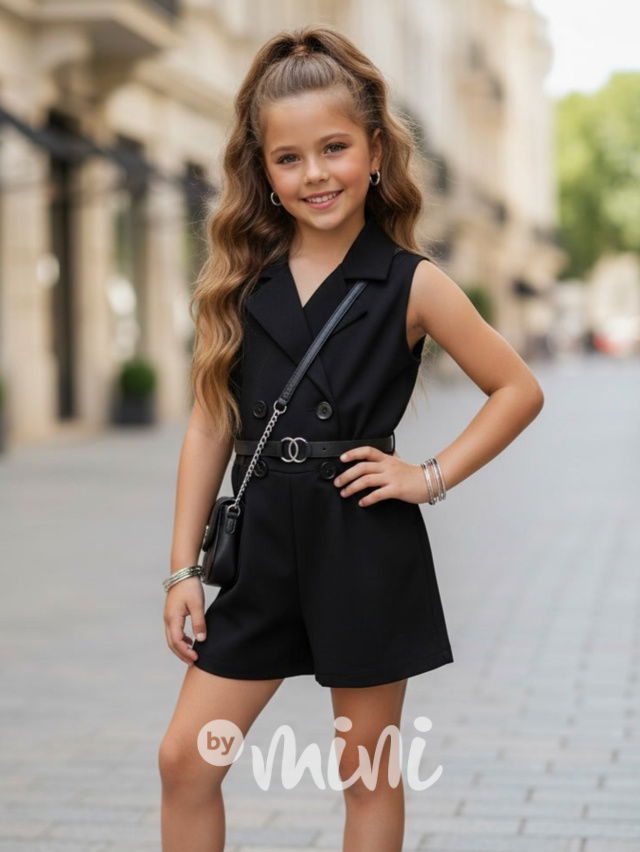 Letní overal s páskem černý