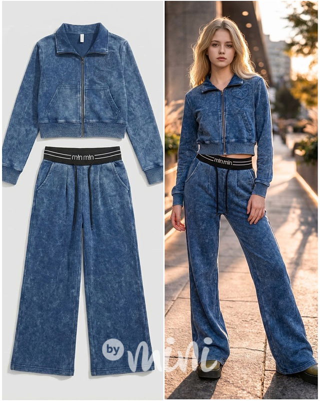 Soft cotton denim teenage souprava