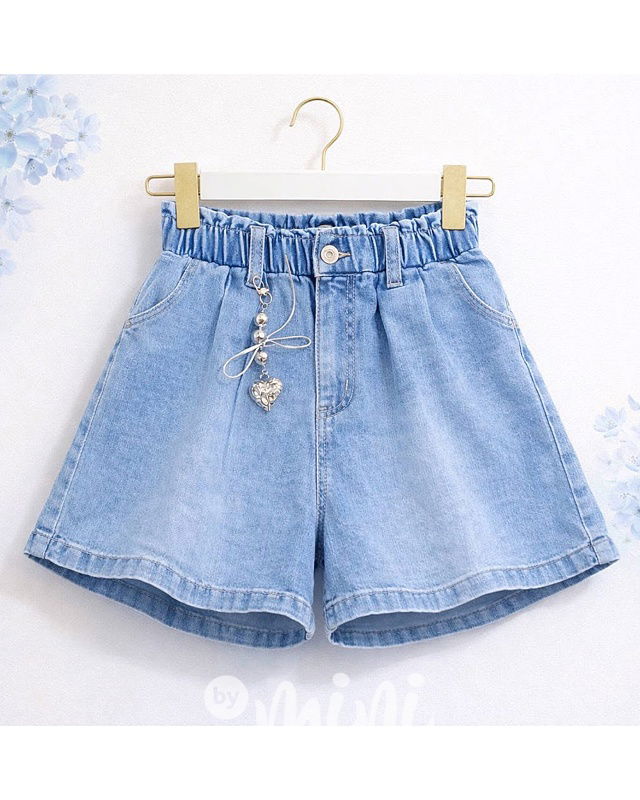 Stretch denim kraťasy HEART