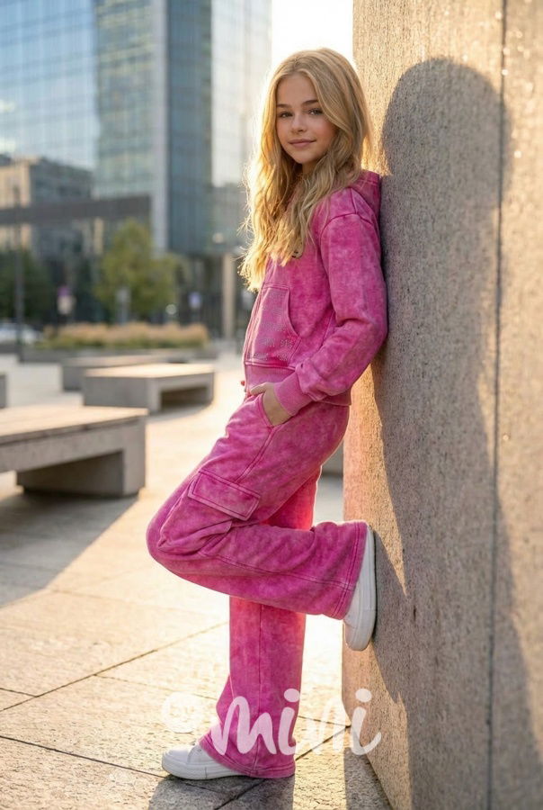 Soft cotton denim teenage souprava PINK