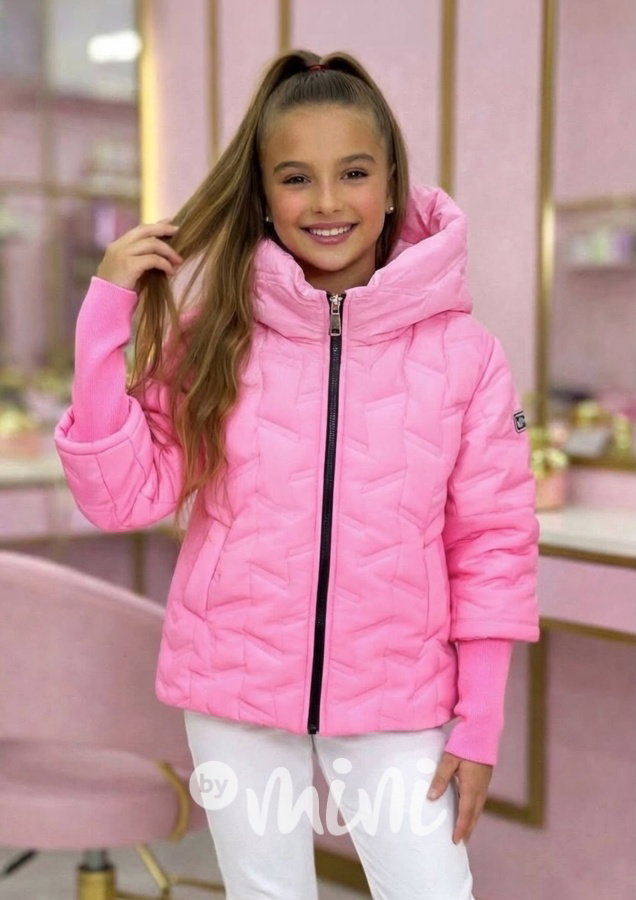 PREMIUM jarní bunda s dlouhými náplety pink