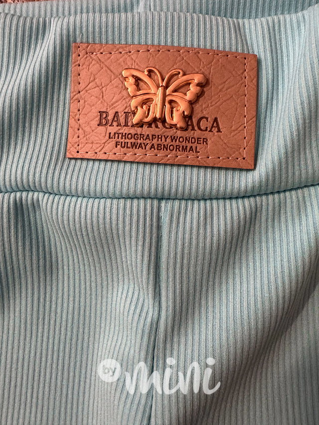 Stretch žebrované legíny mint