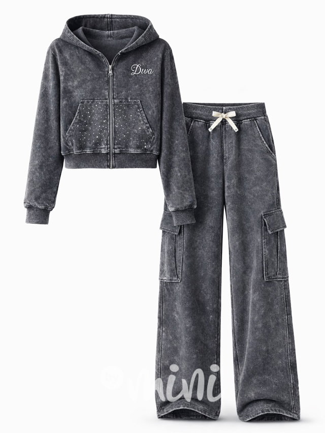 Soft cotton denim teenage souprava DIVA dark
