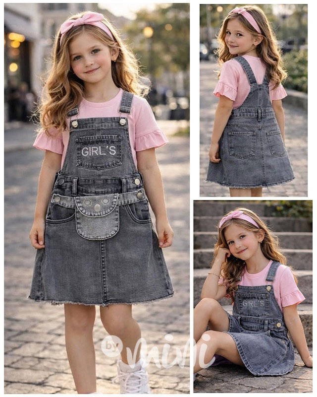 GIRLS denim laclová sukně