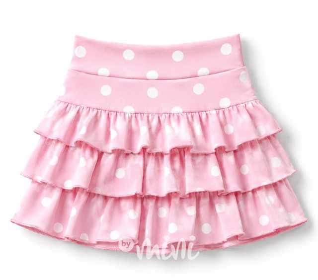 Puntíkatá frill sukýnka pink/white