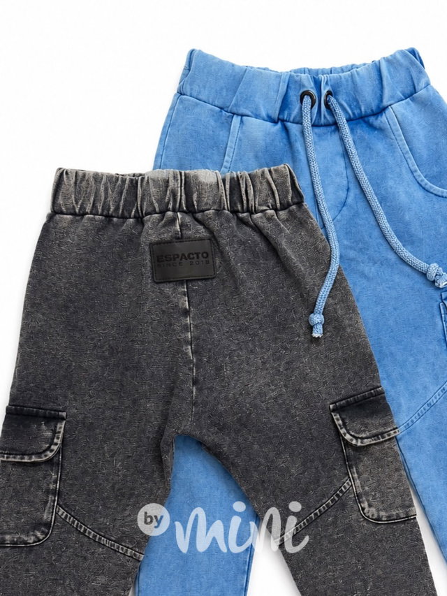 Despacito cargo tepláky acid wash blue
