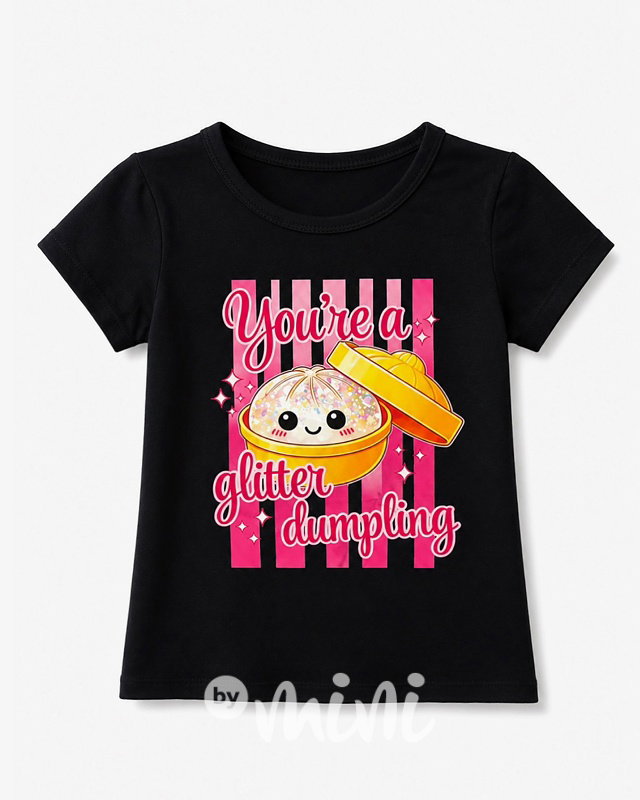 Squishy dumpling triko GLITTER černé