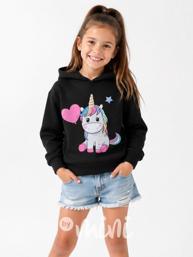 Unicorn baby bavlněná mikina černá