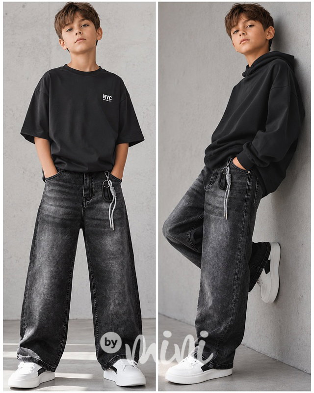 Graphite baggy jeans s karabinou