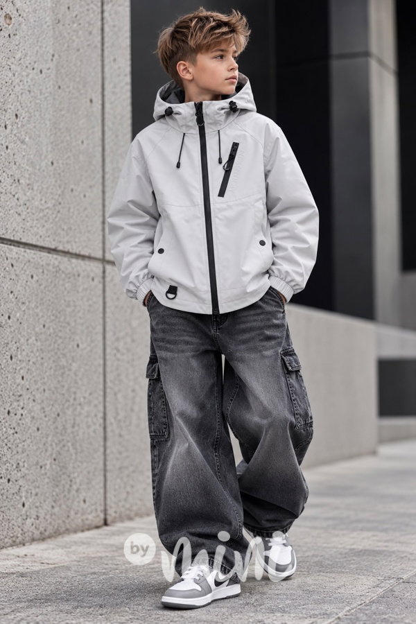 Přechodová oversize bunda ice grey