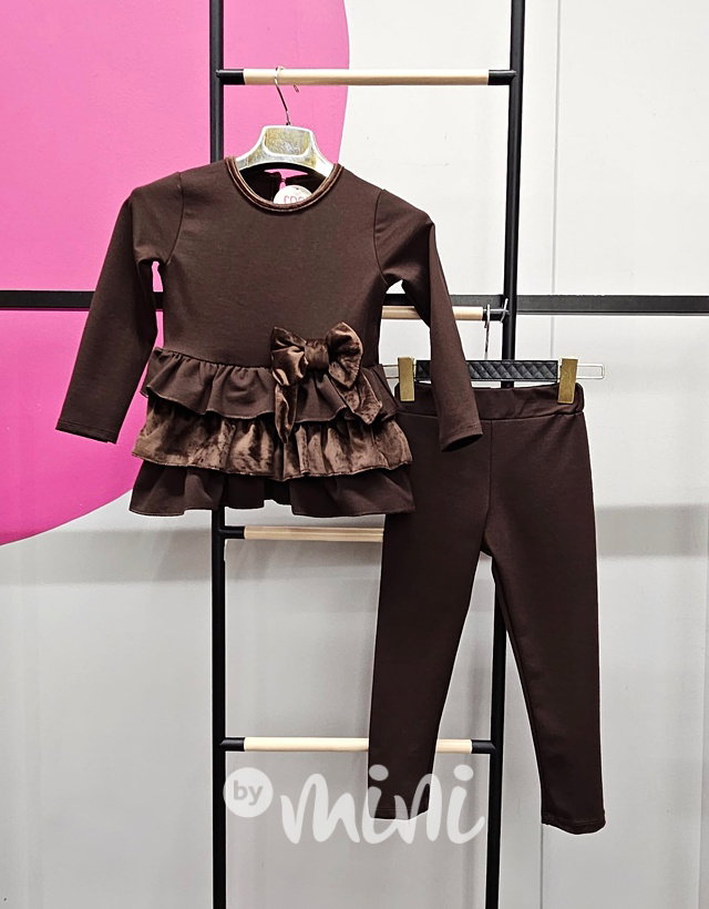Velvet bow set choco