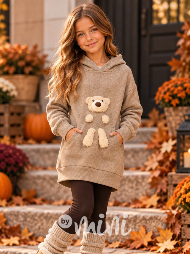 Podzimní mikinová tunika Teddy mood beige