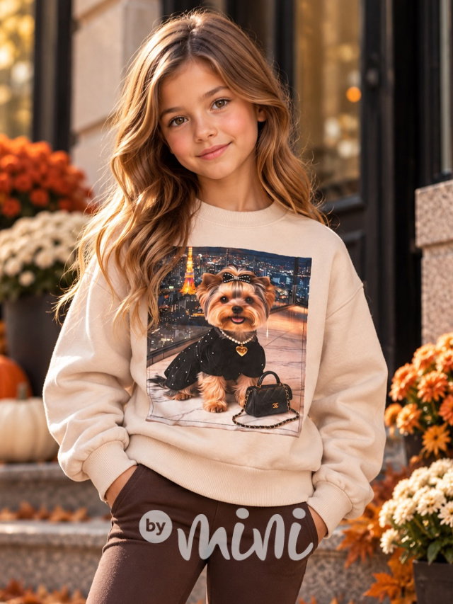 Yorkie mikina béžová