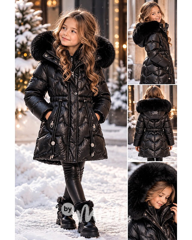 Zimní kabát Black glam černý