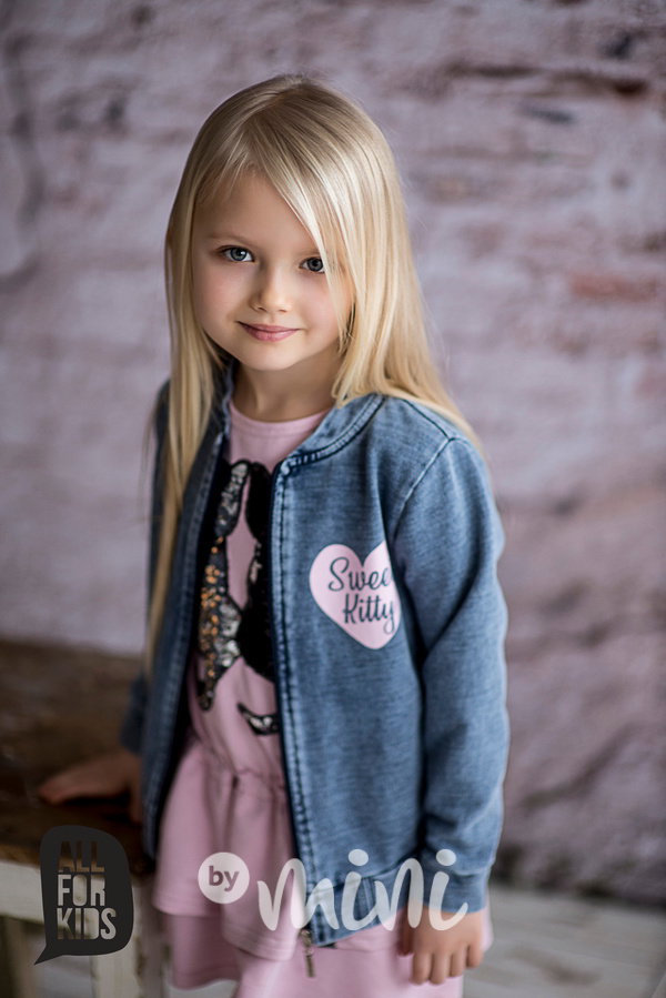 Jeans mikina sweet kitty pink