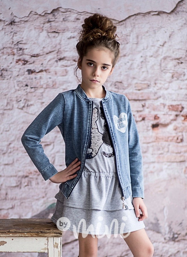 Jeans mikina sweet kitty grey