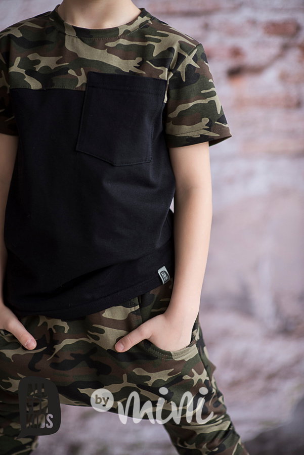Black/Army triko