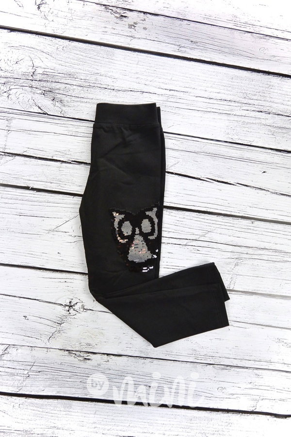 Legíny s přetáčecími flitry black owl