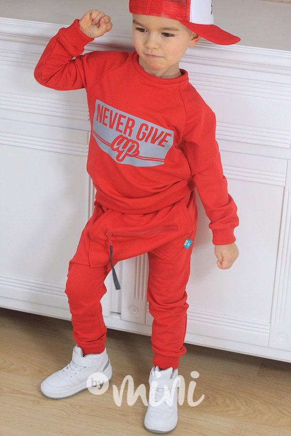 Red zipové baggy tepláčky