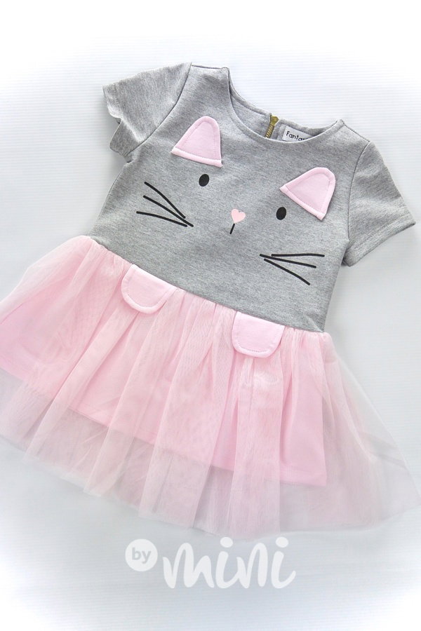 Summer cat dress pink