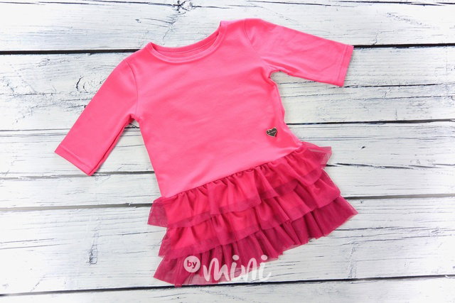Dark pink šaty s tylem