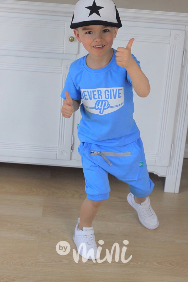 Sky blue baggy shorts zip
