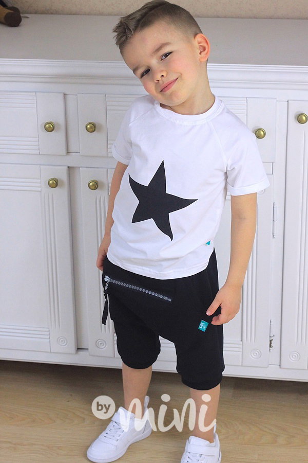 Black baggy shorts zip