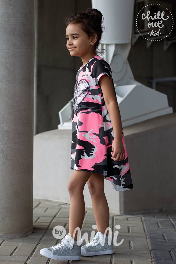 Pink army heart dress