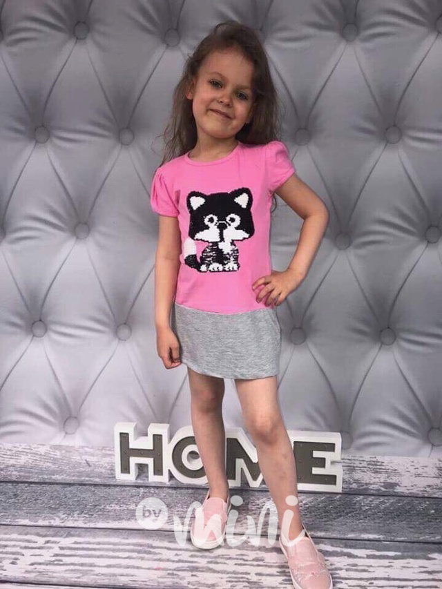 PINK šaty s obracecími flitry