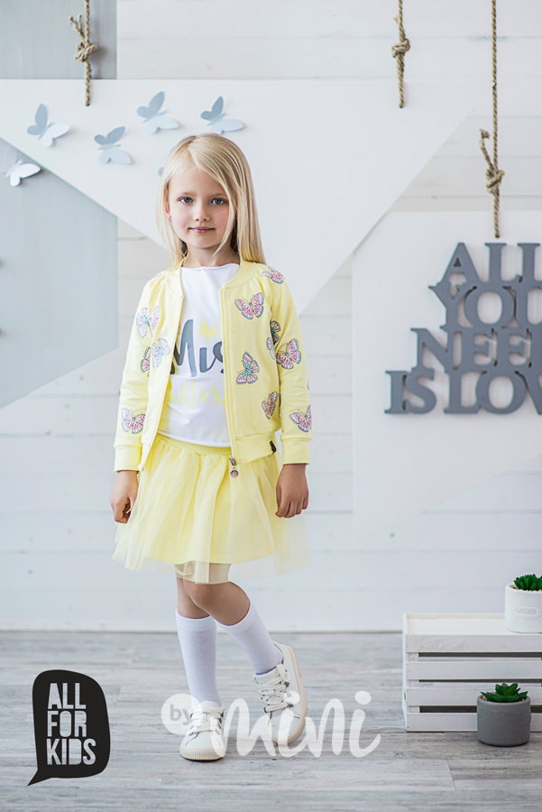 Miss Butterfly triko yellow/grey