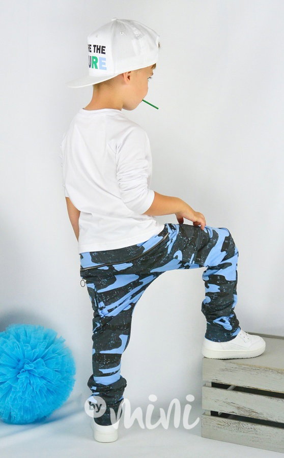 Light blue army baggy kapsáče se zipem