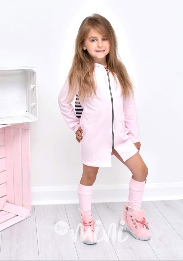 Dívčí mikina pink dlouhá BUNNY