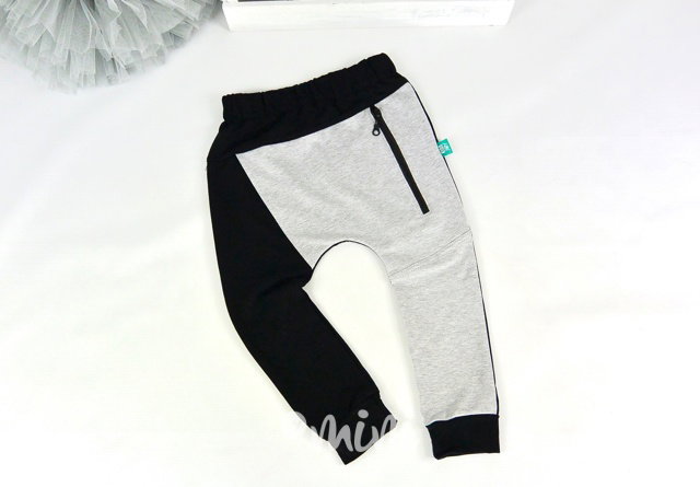 Šedočerné baggy chlapecké tepláky